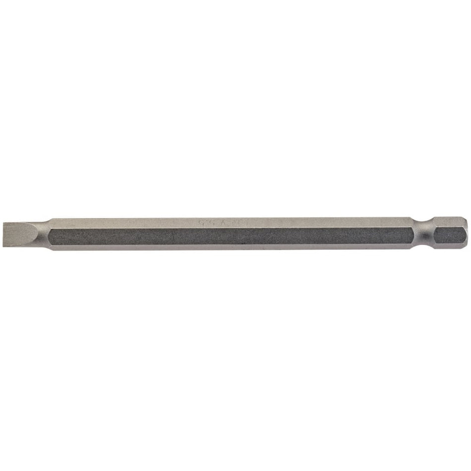 5.5mm 1/4" Hex. Plain Slot Insert Bit 100mm Long x 1: Model No. 100PS/1/B