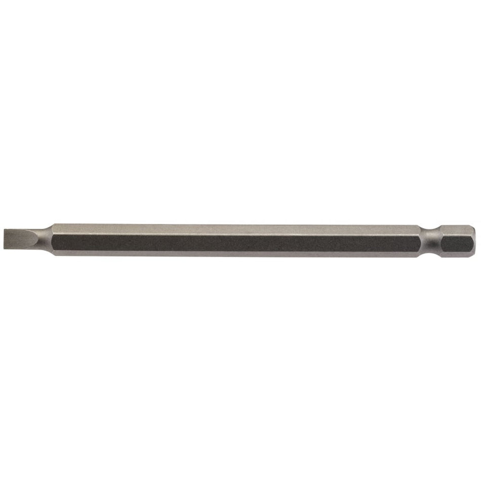 4.5mm 1/4" Hex. Plain Slot Insert Bit 100mm Long x 1: Model No. 100PS/1/B