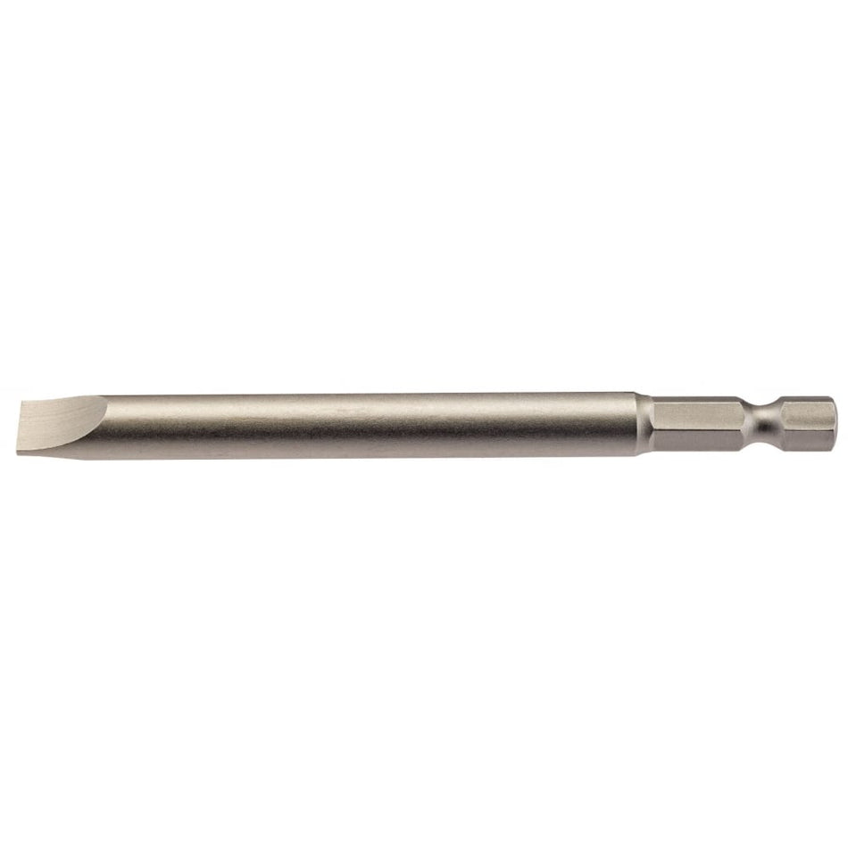 8mm 1/4" Hex. Plain Slot Insert Bit 100mm Long x 1: Model No. 100PS/1/B