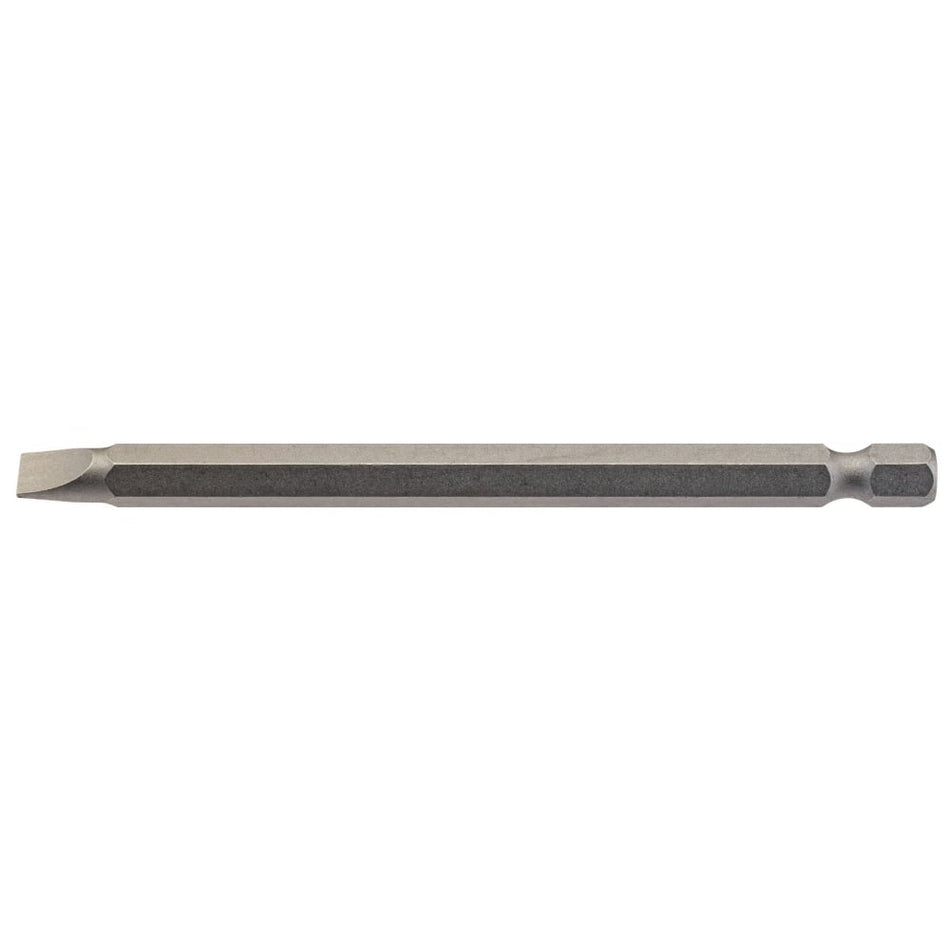 6mm 1/4" Hex. Plain Slot Insert Bit 100mm Long x 1: Model No. 100PS/1/B