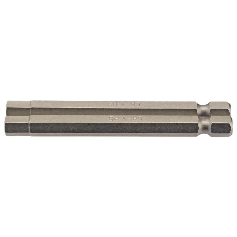 6mm 1/4" Hex. Hexagonal Insert Bit 75mm Long x 2: Model No. 75HX/2/B