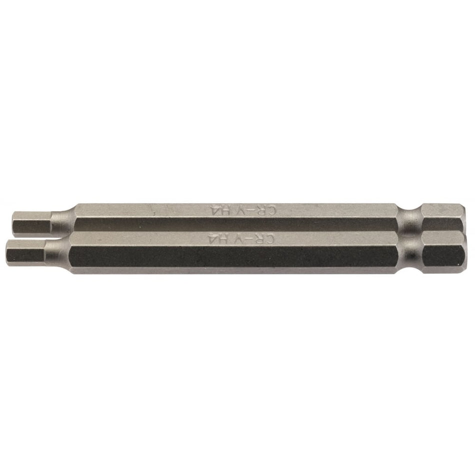4mm 1/4" Hex. Hexagonal Insert Bit 75mm Long x 2: Model No. 75HX/2/B