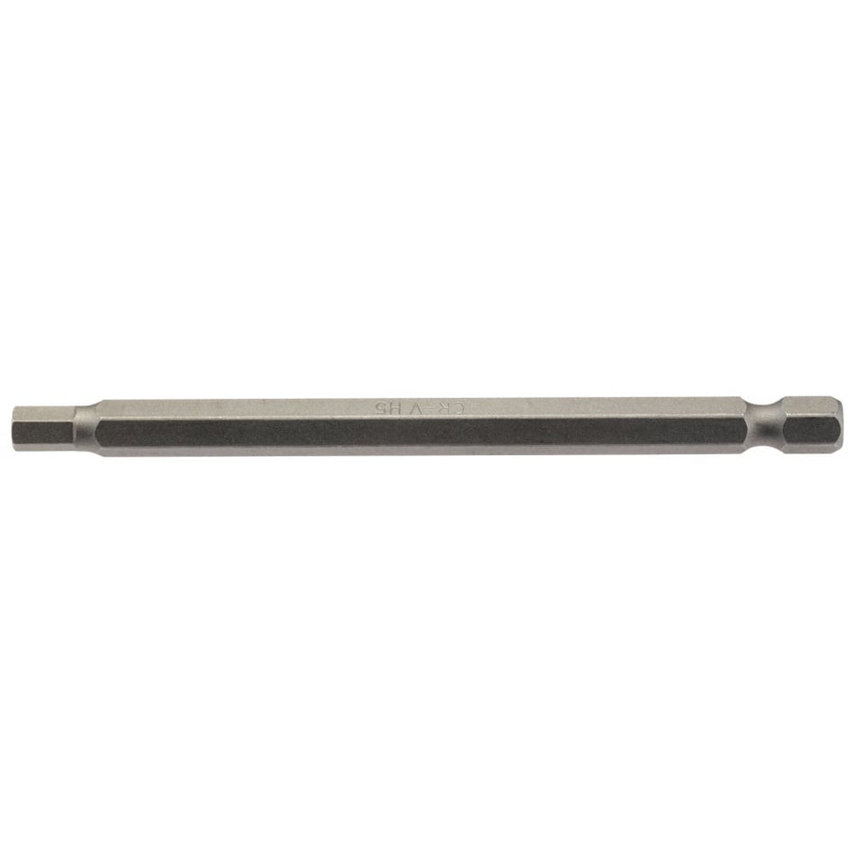 5mm 1/4" Hex. Hexagonal Insert Bit 100mm Long x 1: Model No. 100HX/1/B