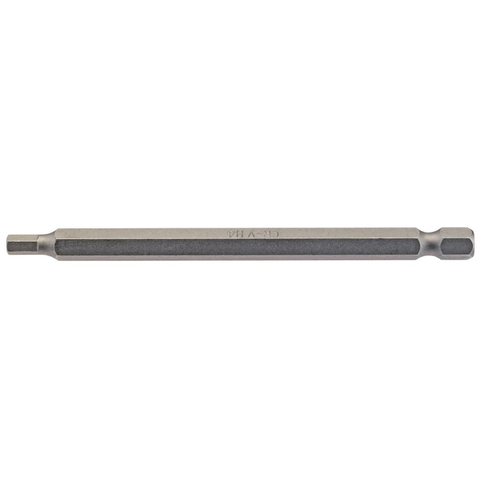 4mm 1/4" Hex. Hexagonal Insert Bit 100mm Long x 1: Model No. 100HX/1/B