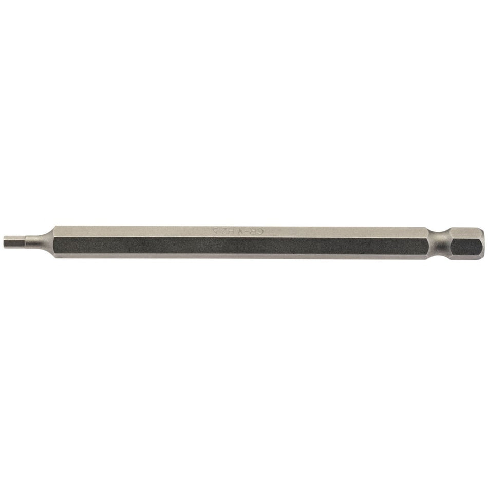 2.5mm 1/4" Hex. Hexagonal Insert Bit 100mm Long x 1: Model No. 100HX/1/B