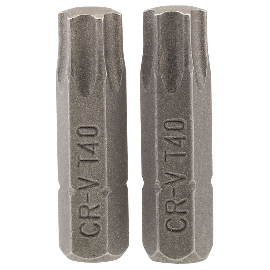 T40 1/4" Hex. Draper TX-STAR Insert Bit 25mm Long x 2: Model No. 25TX/2/B