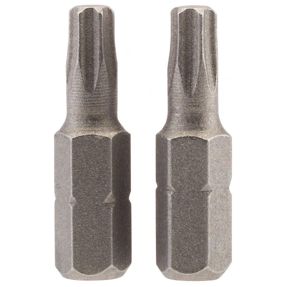 T25 1/4" Hex. Draper TX-STAR Insert Bit 25mm Long x 2: Model No. 25TX/2/B