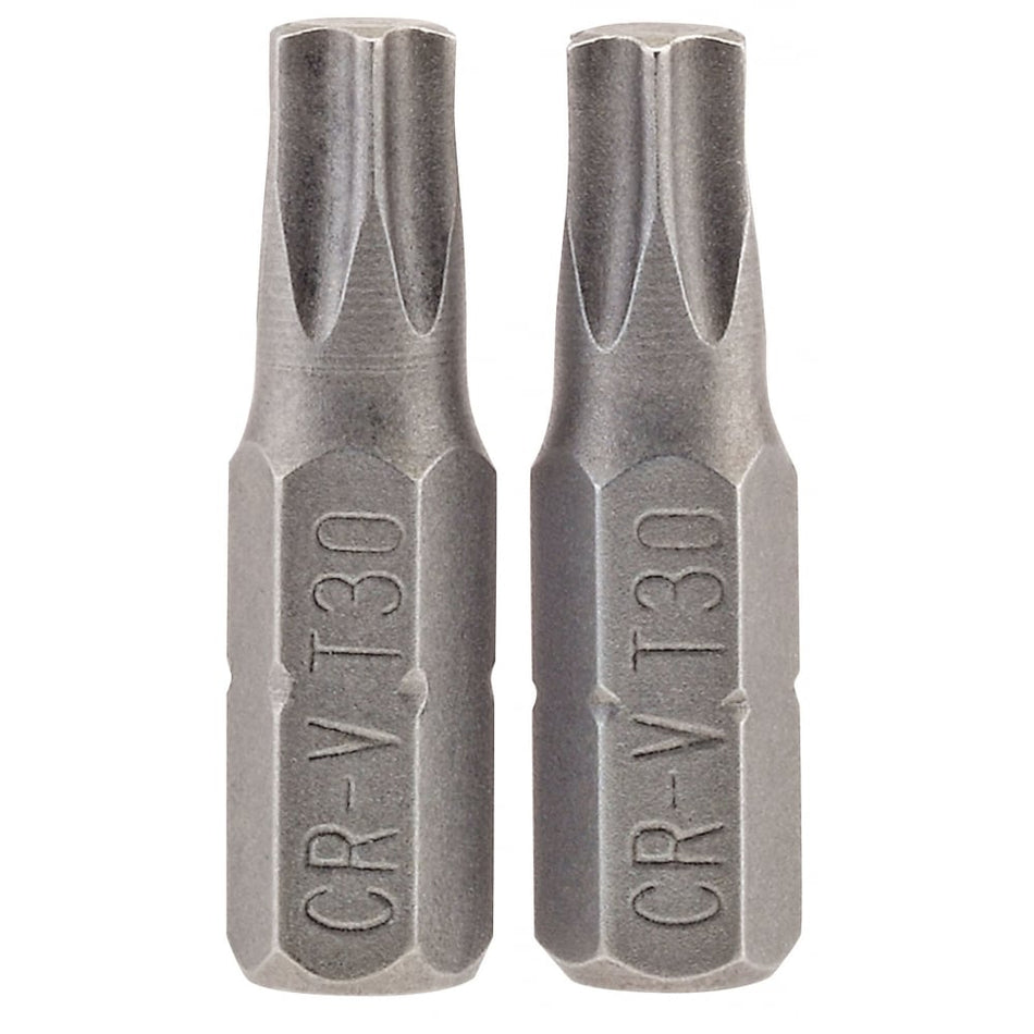 T30 1/4" Hex. Draper TX-STAR Insert Bit 25mm Long x 2: Model No. 25TX/2/B