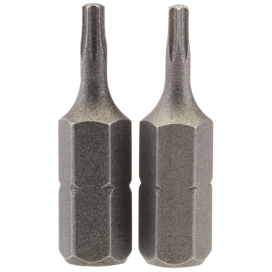 T8 1/4" Hex. Draper TX-STAR Insert Bit 25mm Long x 2: Model No. 25TX/2/B