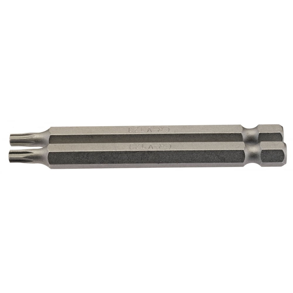 T20 1/4" Hex. Draper TX-STAR Insert Bit 75mm Long x 2: Model No. 75TX/2/B
