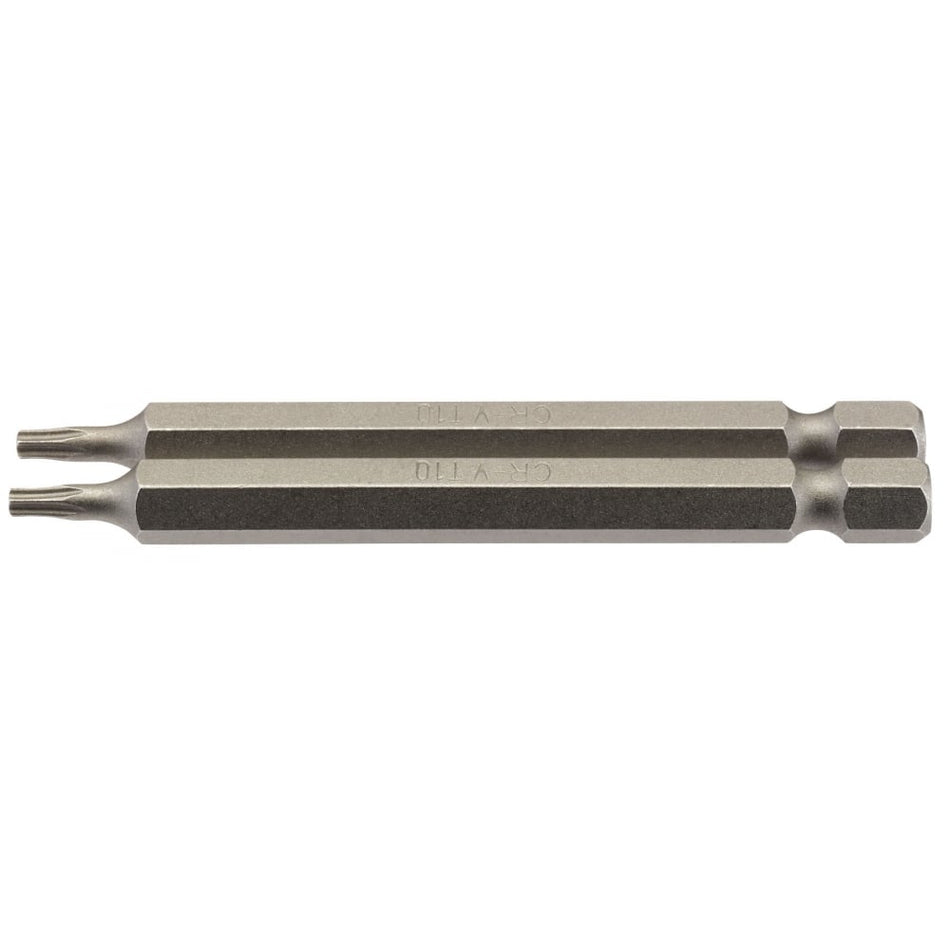 T10 1/4" Hex. Draper TX-STAR Insert Bit 75mm Long x 2: Model No. 75TX/2/B