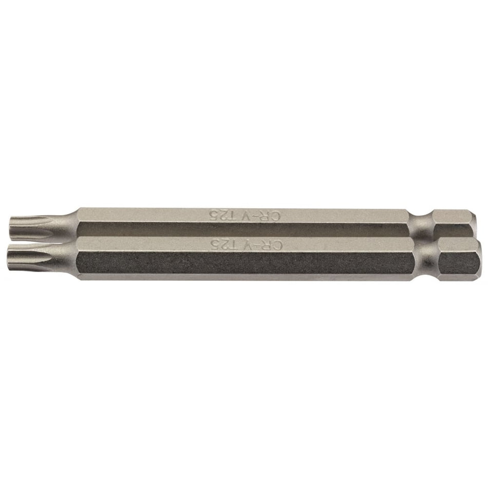 T25 1/4" Hex. Draper TX-STAR Insert Bit 75mm Long x 2: Model No. 75TX/2/B