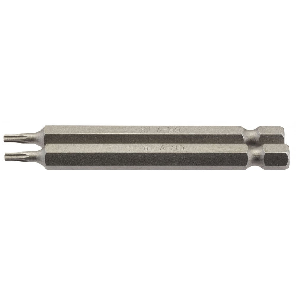 T8 1/4" Hex. Draper TX-STAR Insert Bit 75mm Long x 2: Model No. 75TX/2/B