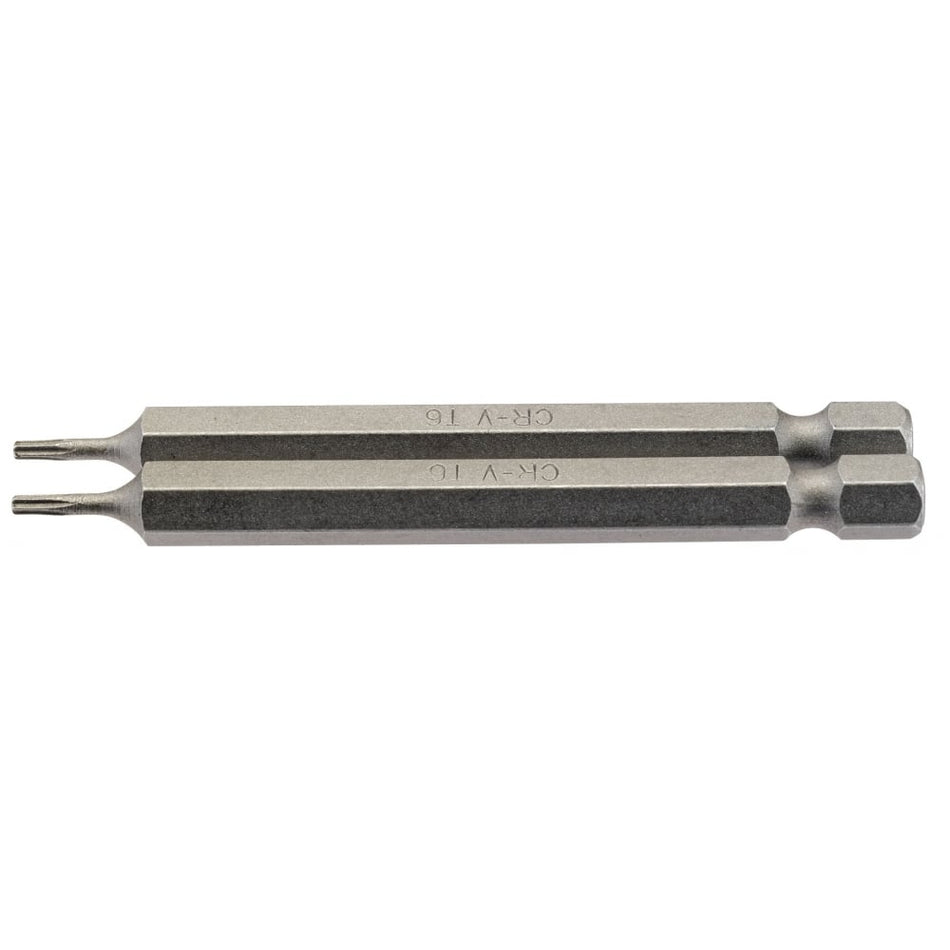T6 1/4" Hex. Draper TX-STAR Insert Bit 75mm Long x 2: Model No. 75TX/2/B