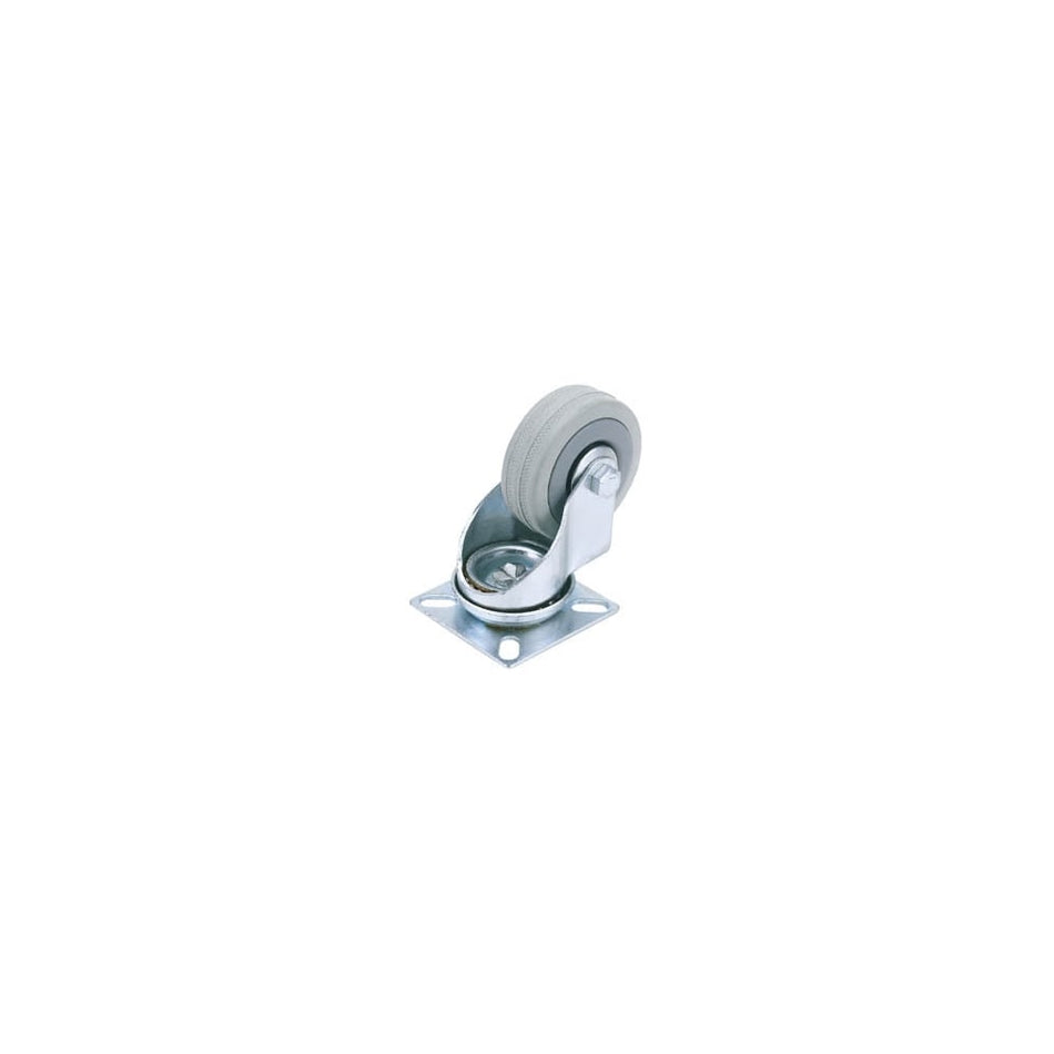 50mm Dia. Swivel Plate Fixing Rubber Castor - S.W.L 50Kg: Model No. 60250P