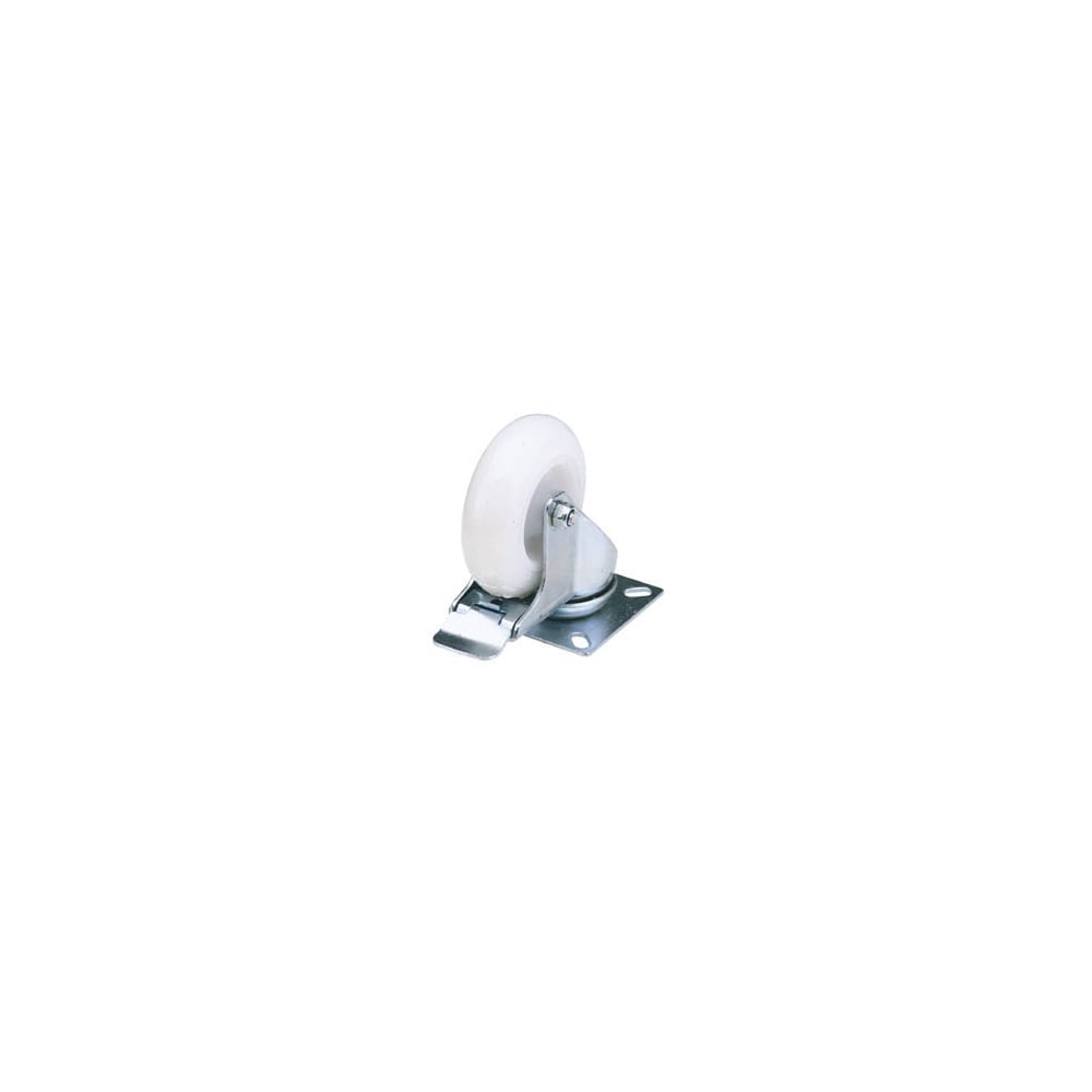 100mm Dia. Swivel Plate Fixing Nylon Wheel with Brake - S.W.L. 125Kg: Model No. 604100PB