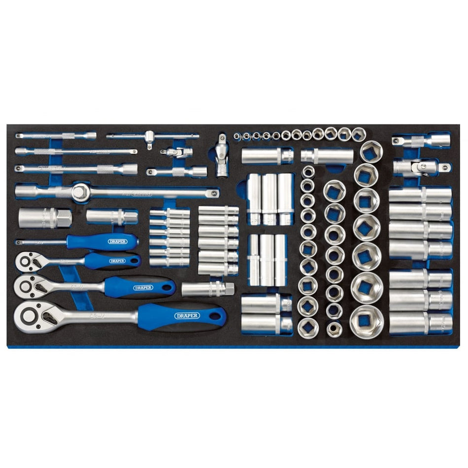 1/4", 3/8", and 1/2" Socket Set in Full Drawer EVA Insert Tray (84 Piece): Model No. IT-EVA49