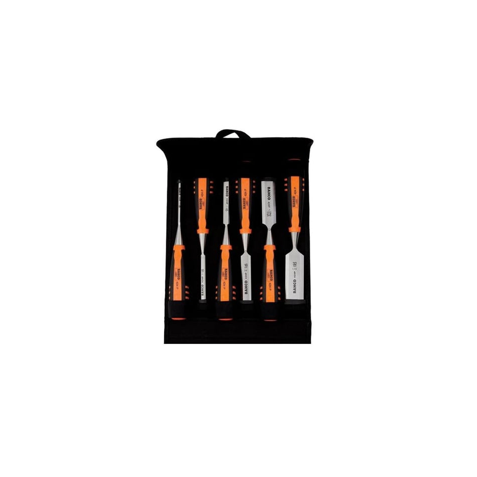 424-P Bevel Edge Chisel Set, 6 Piece in Pouch