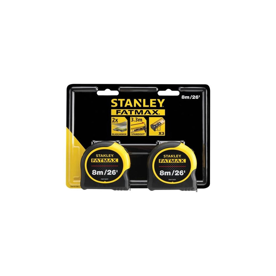FatMax Classic Tape Twin Pack 8m/26ft (Width 32mm)