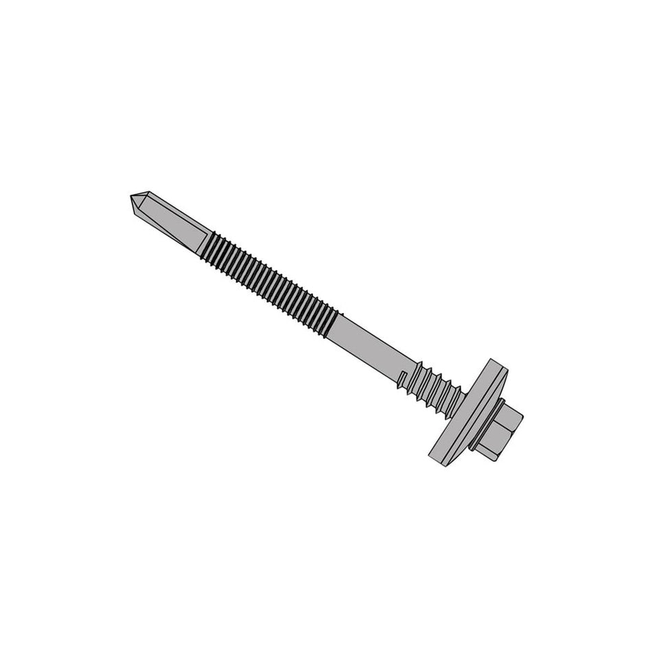 TechFast Composite Panels to Steel Hex Screw No.5 Tip 5.5 x 125mm Box 100