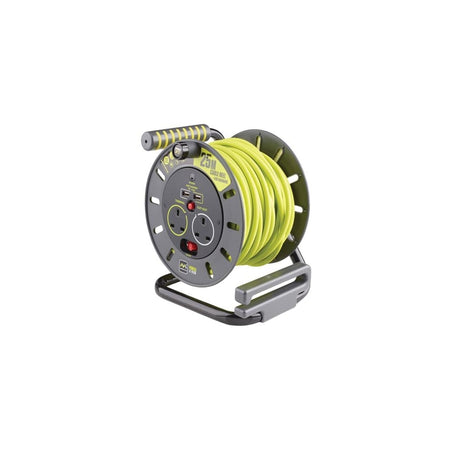 PRO-XT Open Cable Reel 25m 13A 2 Socket & 2 USB