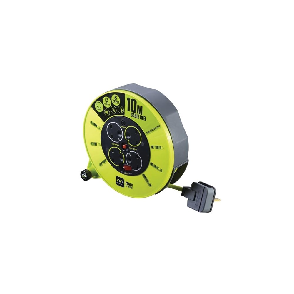 PRO-XT Cassette Cable Reel 240V 10m 13A 4 Socket