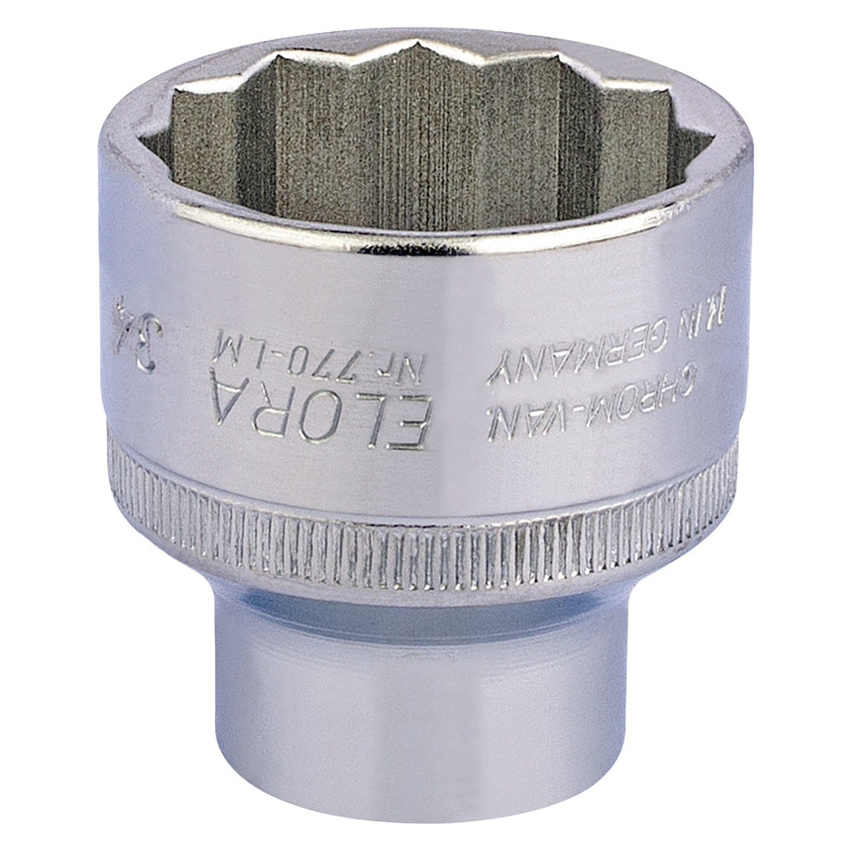 34mm 1/2in. Square Drive Bi-Hexagon Socket: Model No.770-LM
