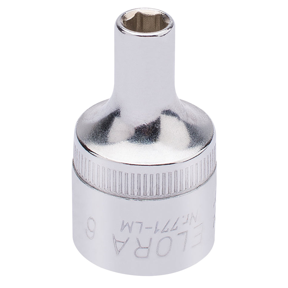 6mm 1/2in. Square Drive Hexagon Socket: Model No.771-LM