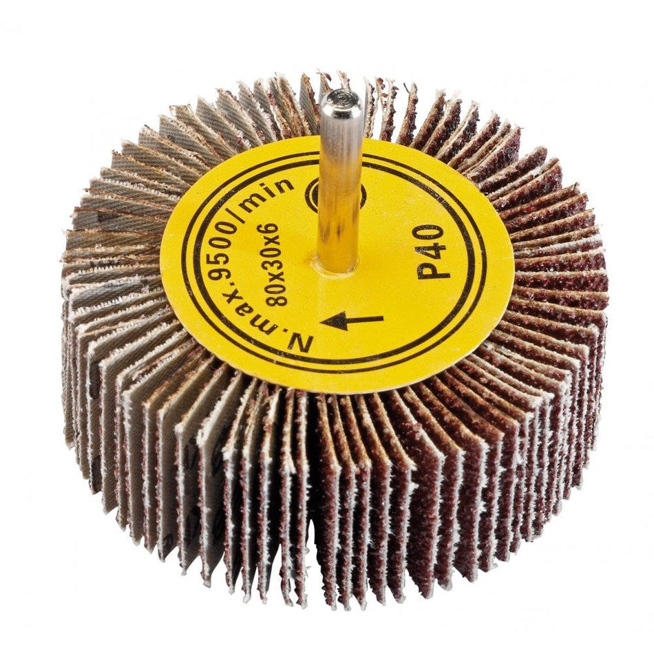 Abrasive Flap Wheel (80mm x 30mm 40 Grit): Model No. PTAFW80