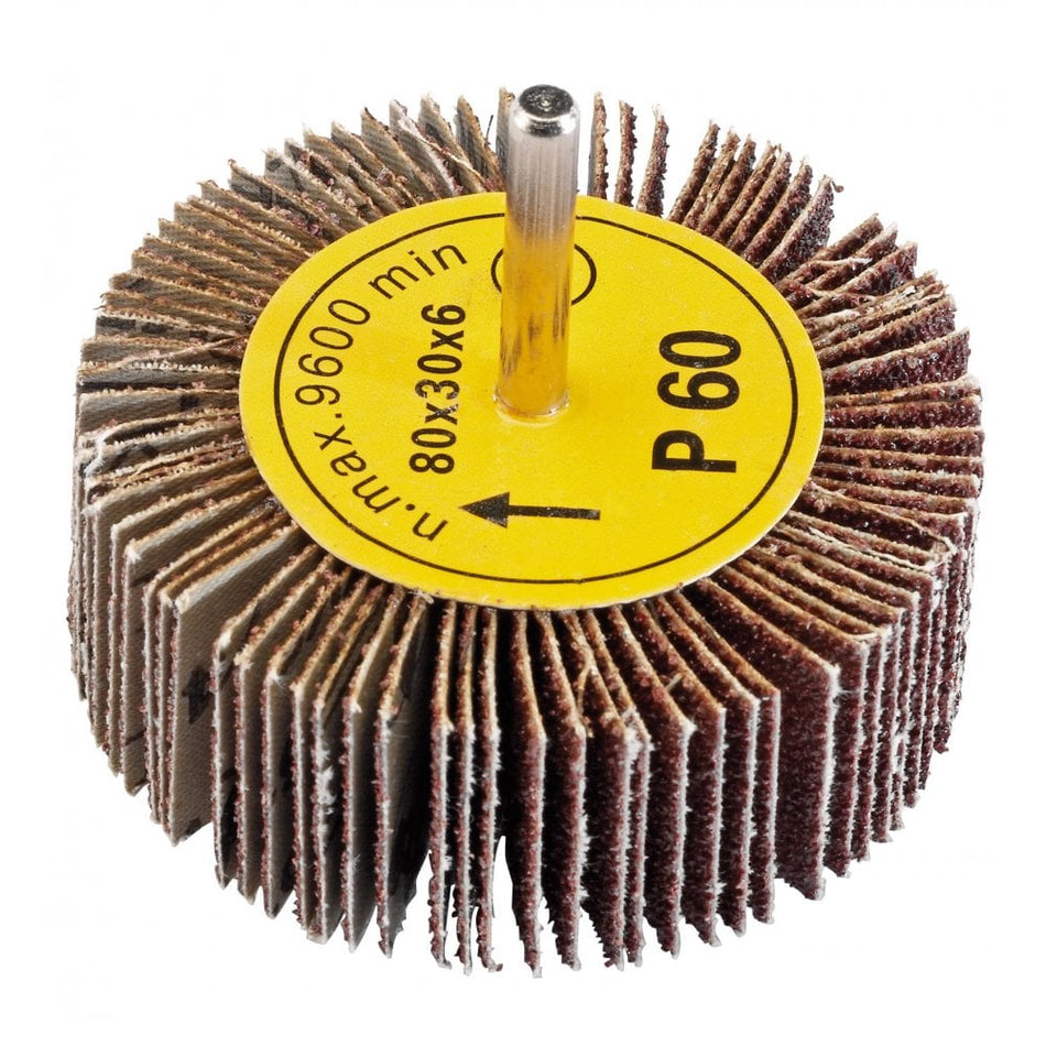 Abrasive Flap Wheel (80mm x 30mm 60 Grit): Model No. PTAFW80