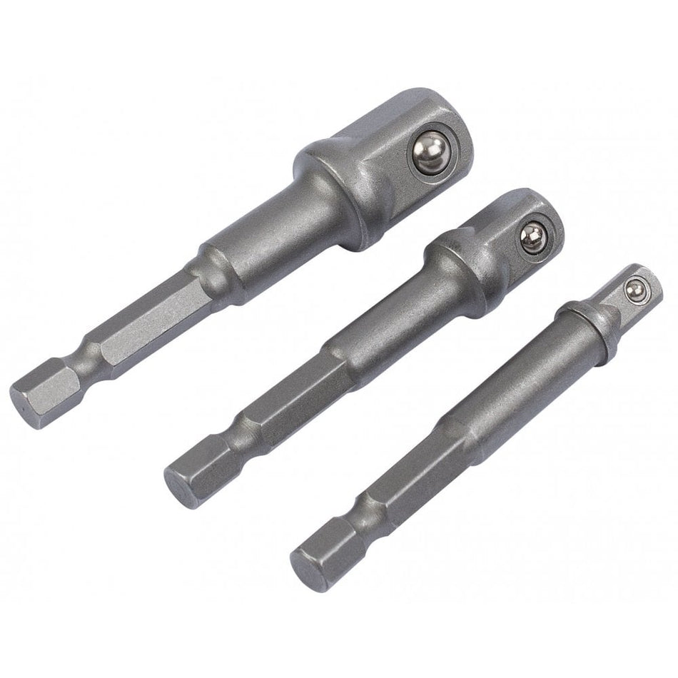 1/4" Hex. x 1/4" and 3/8" Square Drive Adaptors: Model No. BCS/3