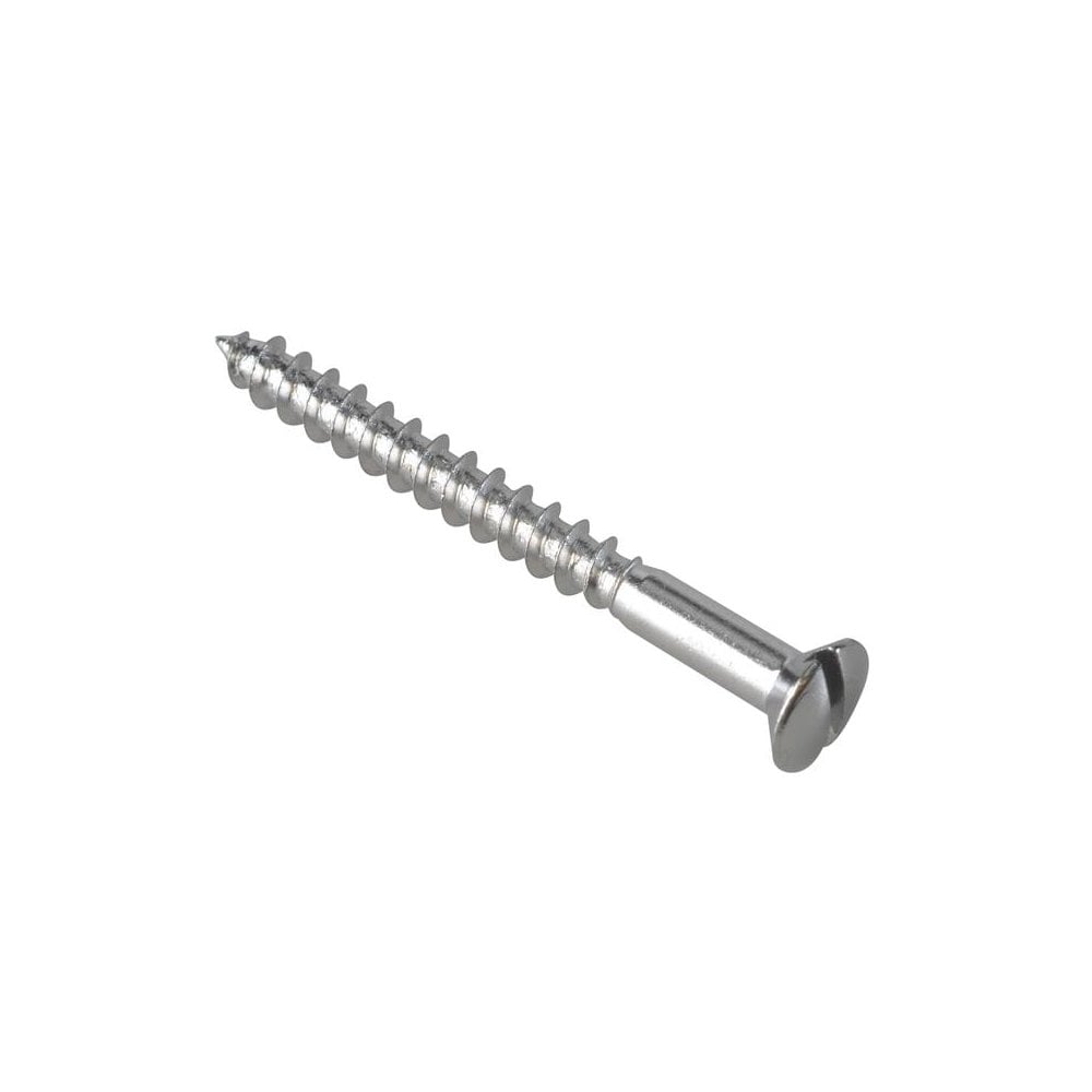 Forgefix Multipurpose Screw SL Raised Head Chrome Plated 4.0 x 40mm ForgePack 20