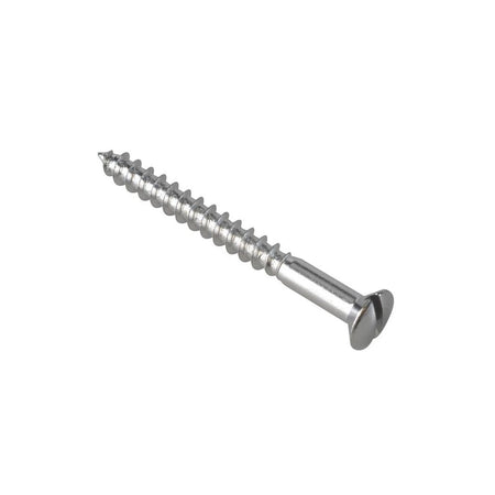 Forgefix Multipurpose Screw SL Raised Head Chrome Plated 4.0 x 40mm ForgePack 20