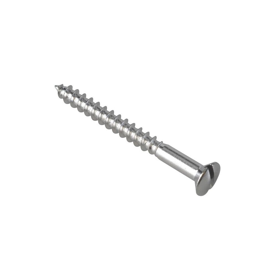 Forgefix Multipurpose Screw SL Raised Head Chrome Plated 4.0 x 40mm ForgePack 20