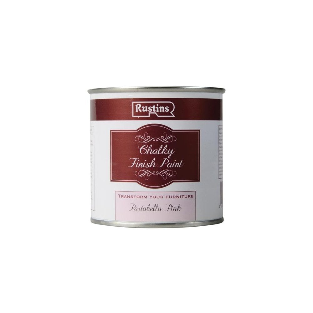 Rustins Chalky Finish Paint, Portobello Pink 250ml