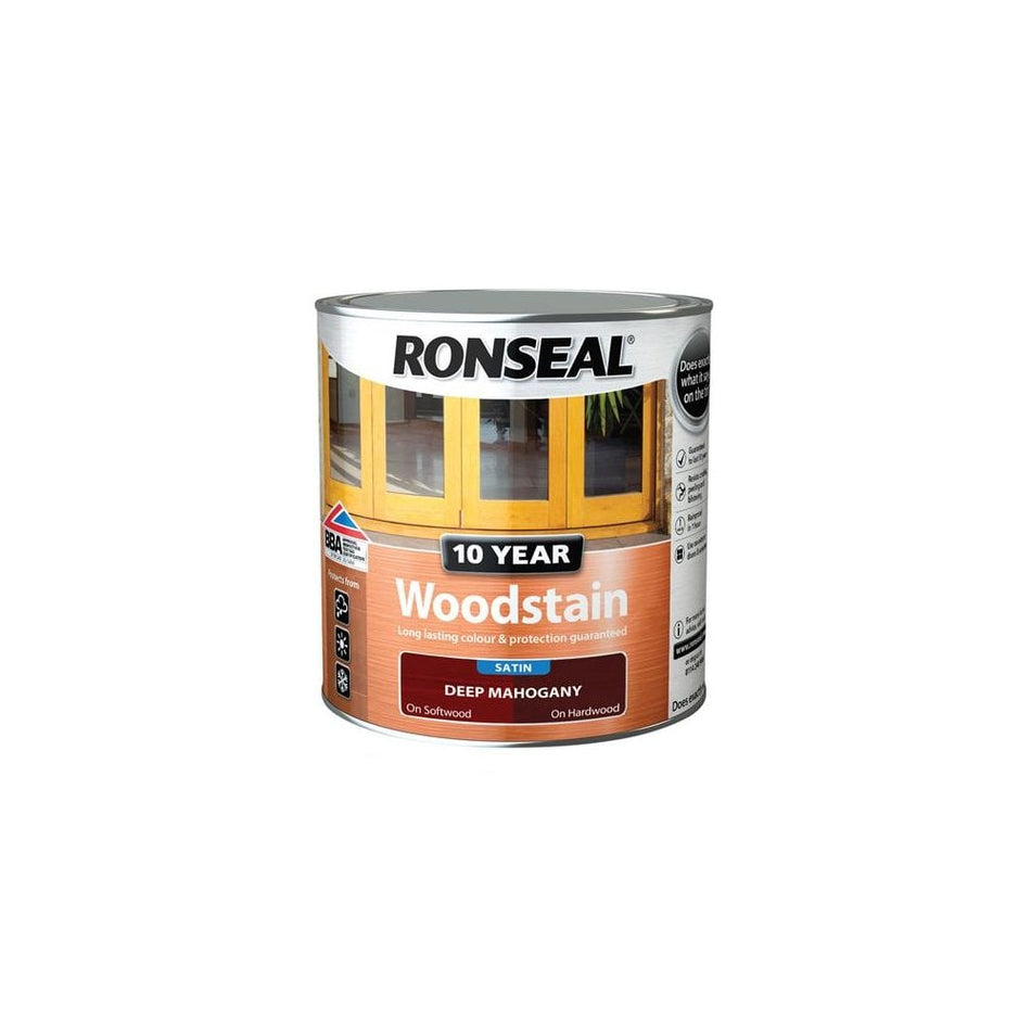 Ronseal 10 Year Woodstain Deep Mahogany 750ml