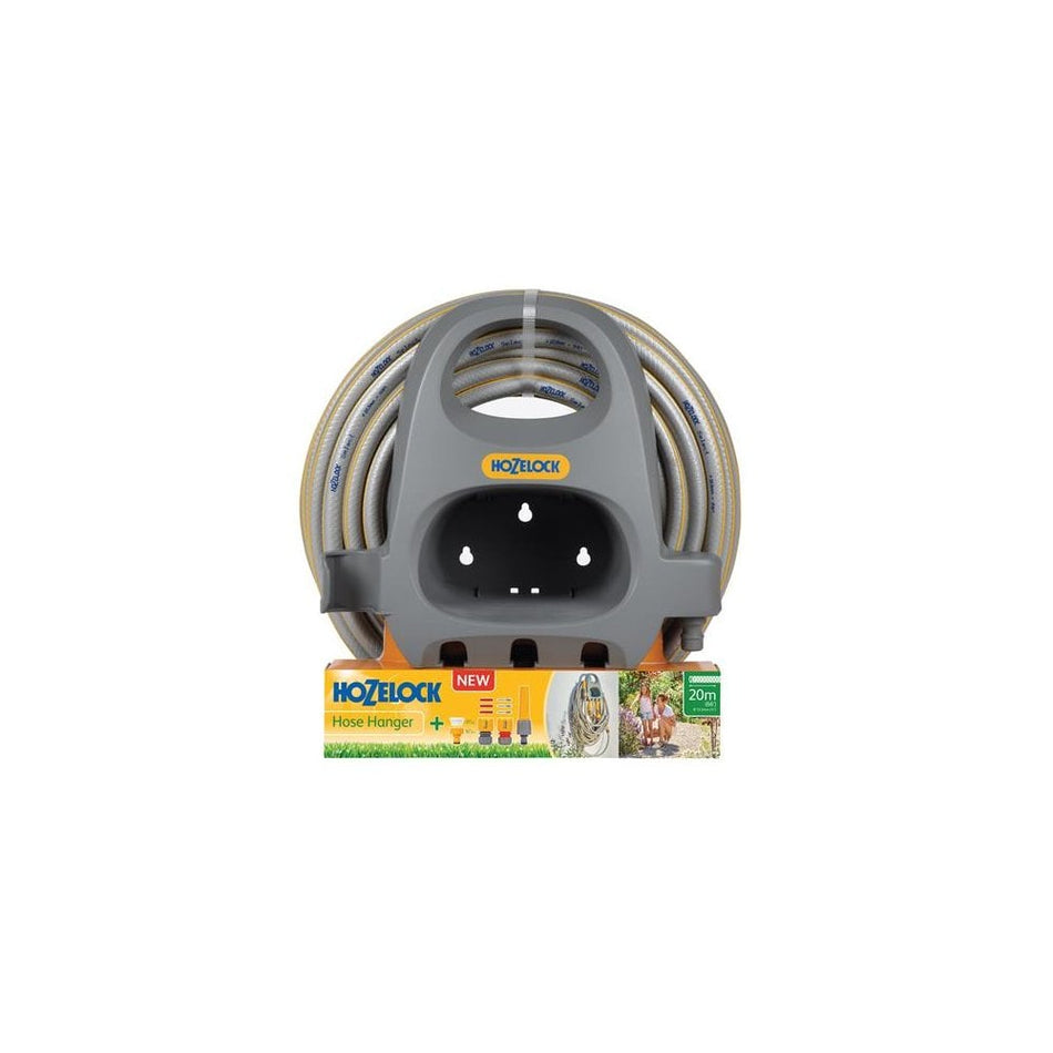 Hozelock 2364 Hose Hanger with 20m Hose & Fittings