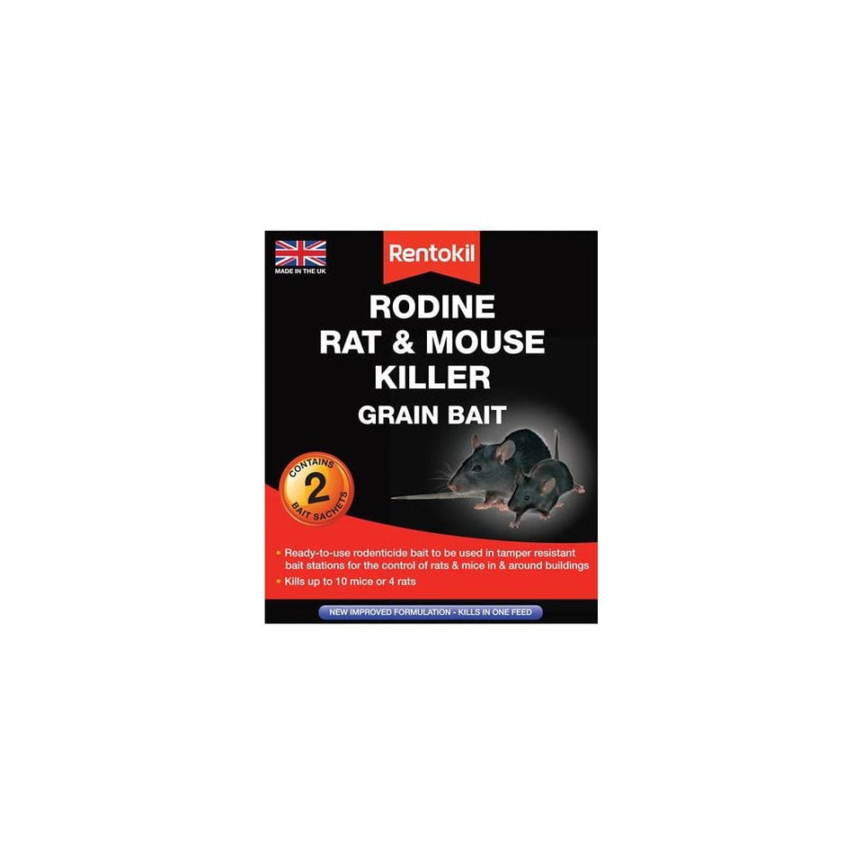 Rentokil Rodine Rat & Mouse Killer Grain Bait 6 Sachets