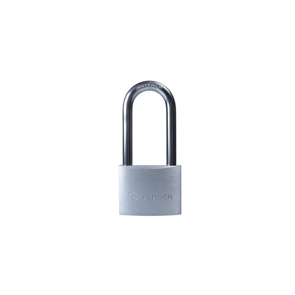 DEFENDER Aluminium Padlock Keyed Alike Long Shackle 40mm