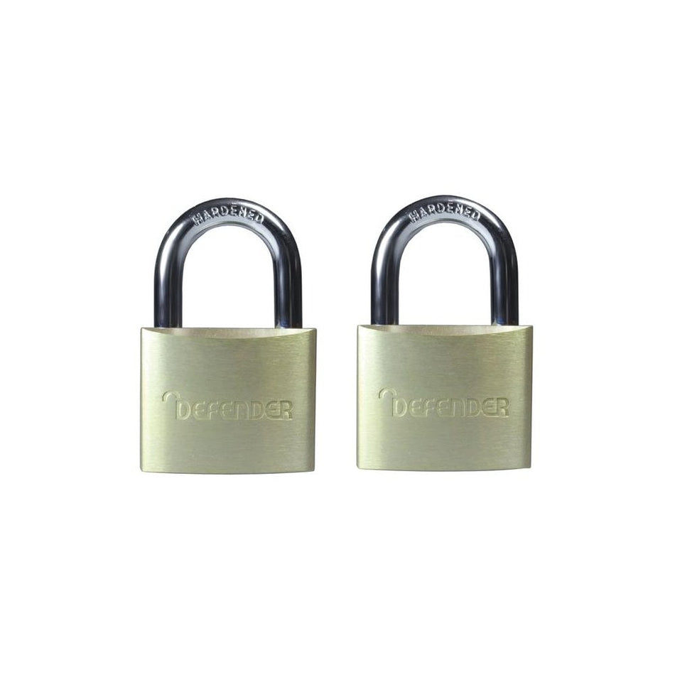DEFENDER Aluminium Padlock Keyed Alike Twin Pack 40mm