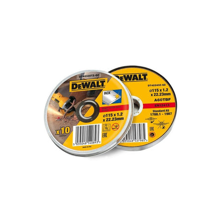 DEWALT Stainless Steel Metal Flat Cutting Discs 115mm Tin of 10
