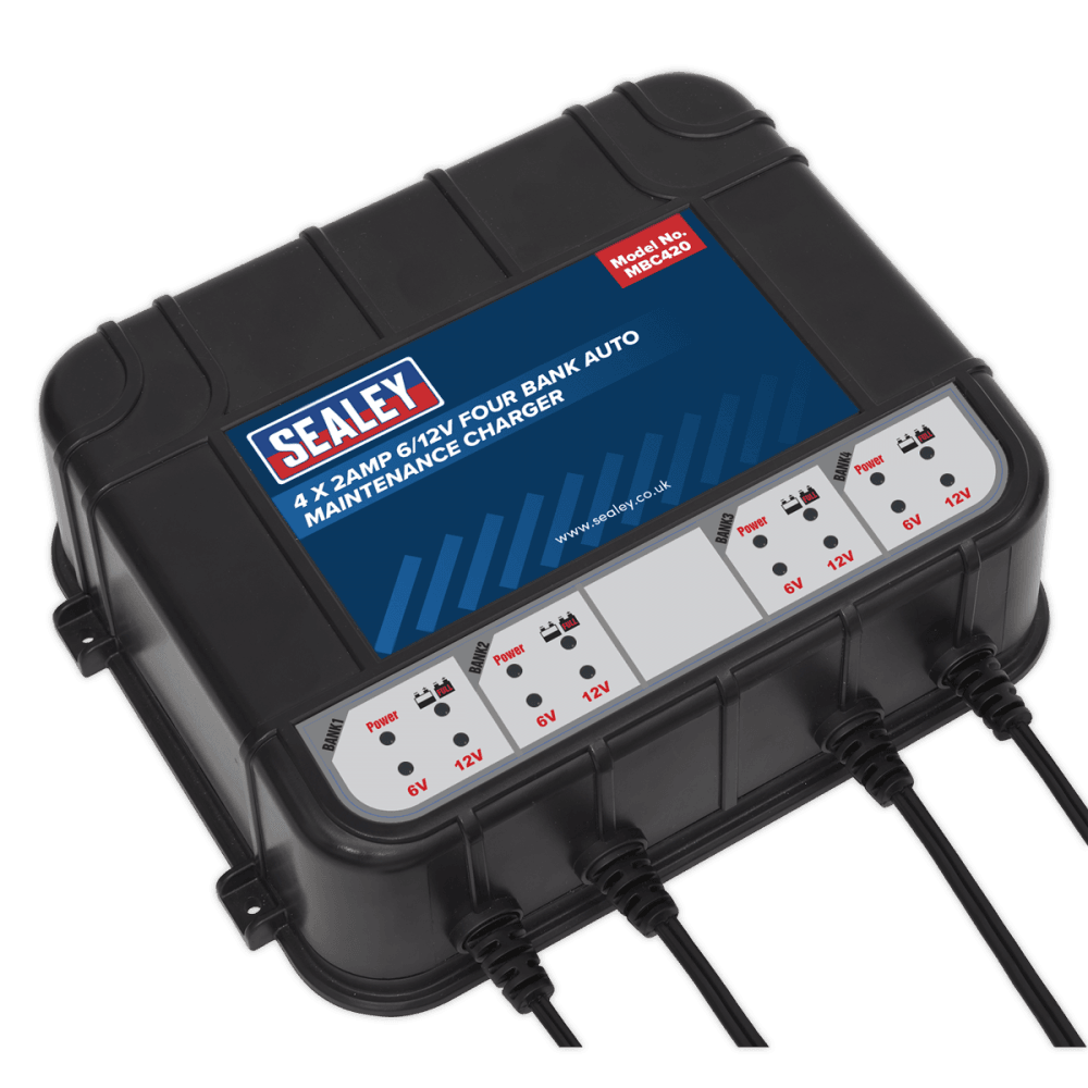 Sealey 6/12V 4 Bank Auto Maintenance Charger 8A (4 x 2A) Model No-MBC420