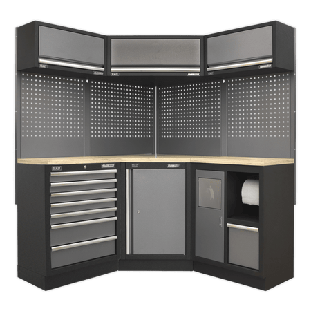 Sealey Modular Storage System Combo - Pressed Wood Worktop Model No-APMSSTACK08W