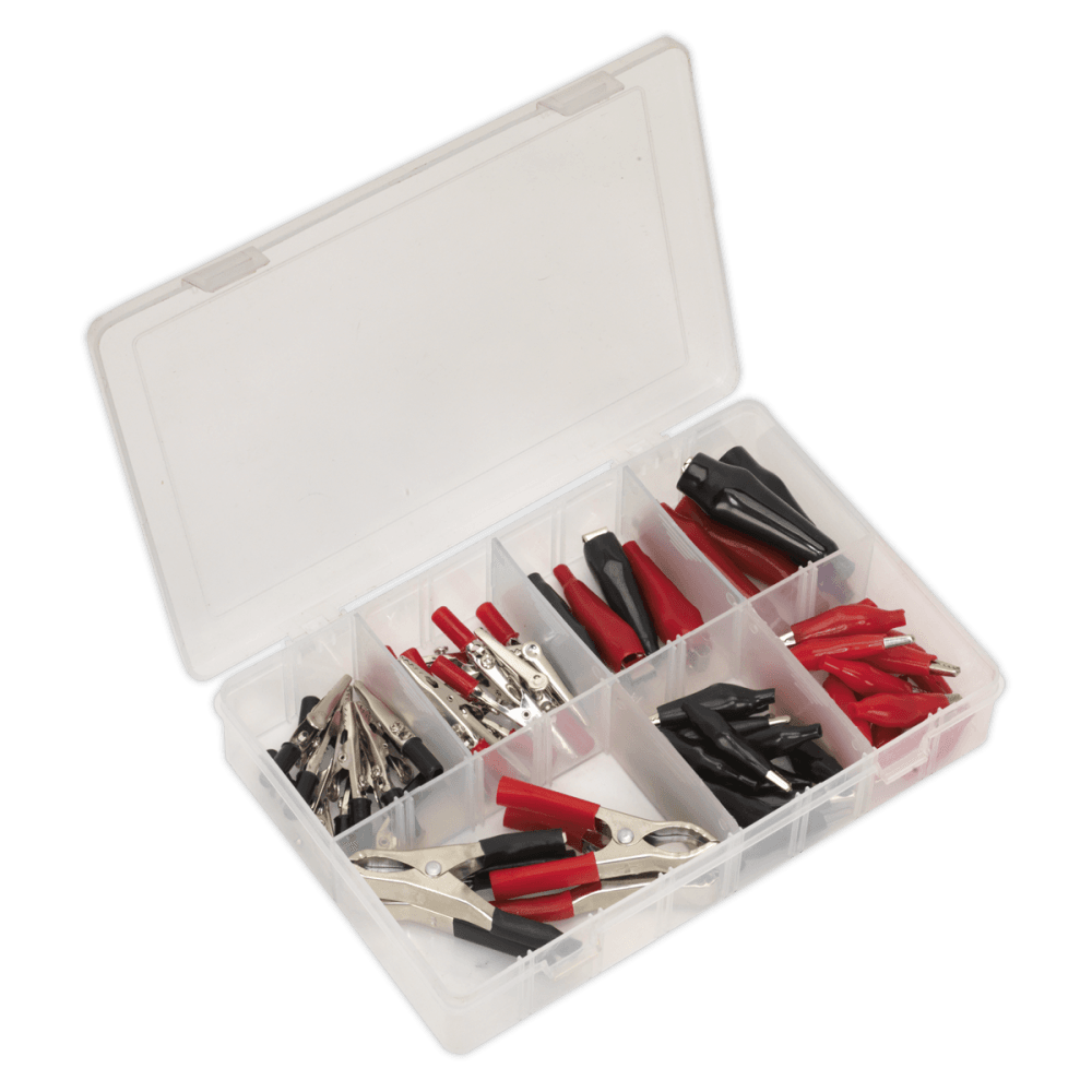 Crocodile Clip Assortment 60pc Red & Black : Model No.AB023CA