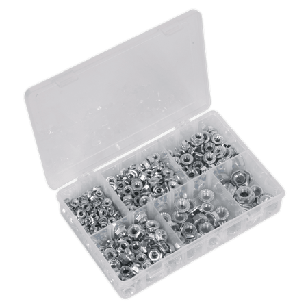 Flange Nut Assortment 390pc M5-M12 Serrated DIN 6923 Metric : Model No.AB031FN