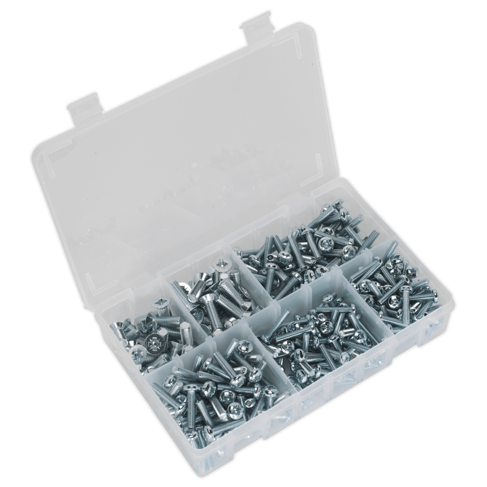 Machine (Body) Screw Assortment 264pc M5-M8 Countersunk DIN 965Z & Pan Head DIN 7985Z Pozi - Metric : Model No.AB054MS