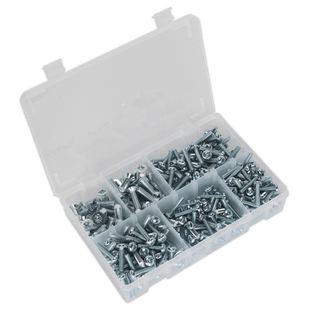 Machine (Body) Screw Assortment 264pc M5-M8 Countersunk DIN 965Z & Pan Head DIN 7985Z Pozi - Metric : Model No.AB054MS