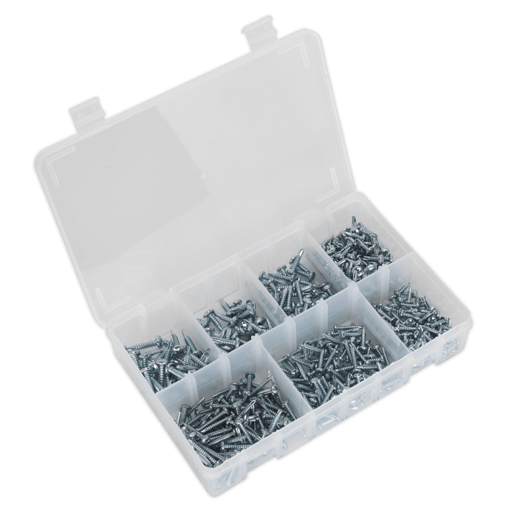 Self Drilling Screw Assortment 500pc Pan Head Phillips Zinc D7504N : Model No.AB060SDS