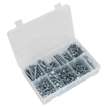 Self Drilling Screw Assortment 410pc Hex Head Zinc DIN 7504K : Model No.AB061SDH