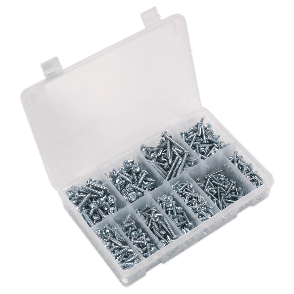 Self Tapping Screw Assortment 700pc Pan Head Pozi Zinc DIN 7981CZ : Model No.AB063STPH